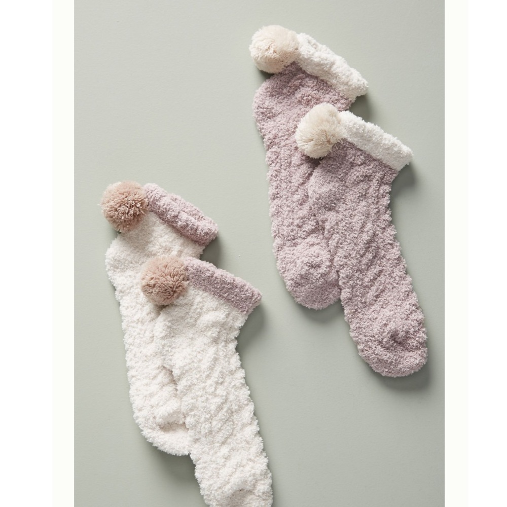 Anthropologie X Lemon Pom Cable-Knit Socks set - Picture 1 of 6